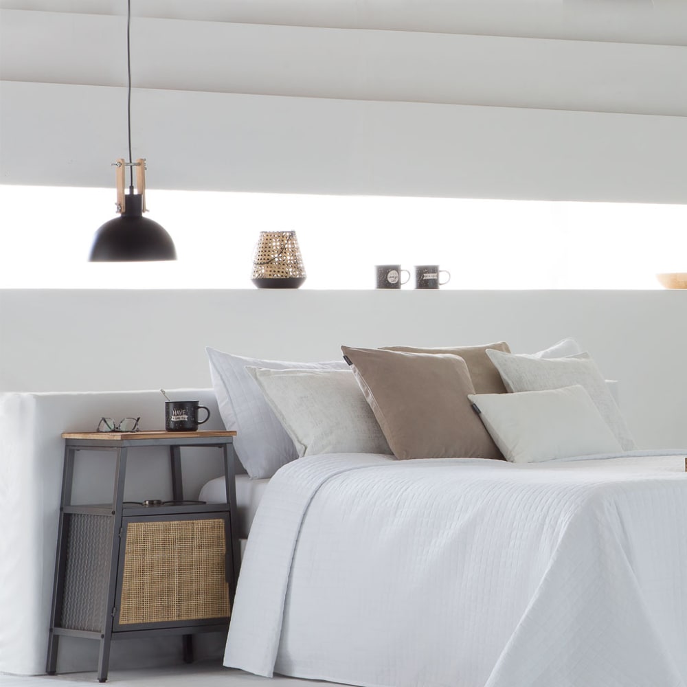 Lámpara de techo de metal negra 25x25x32 - Maisons du Monde