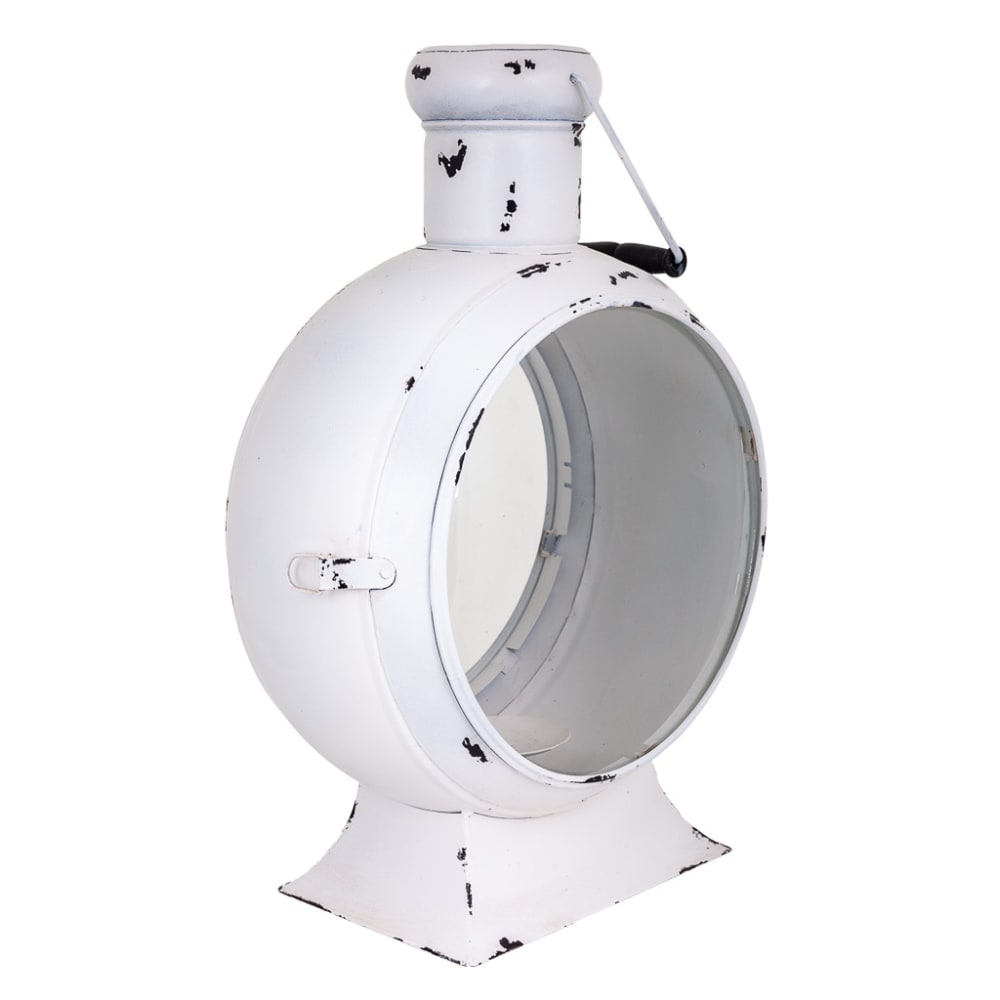 Farol de metal blanco 25x38x55h cm
