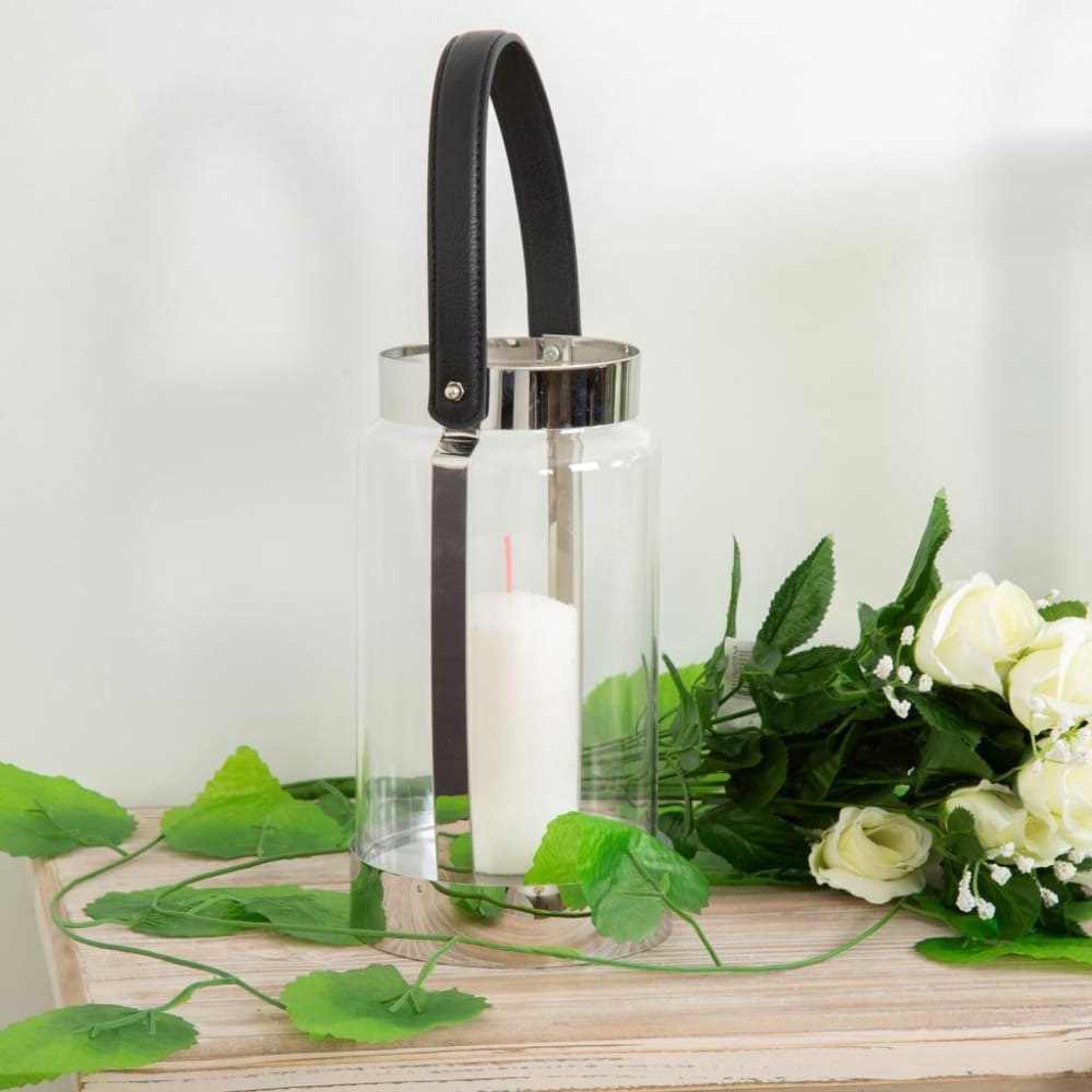 Farol de acero inoxidable y cristal plata 12,5x12,5x23h cm - Maisons du Monde