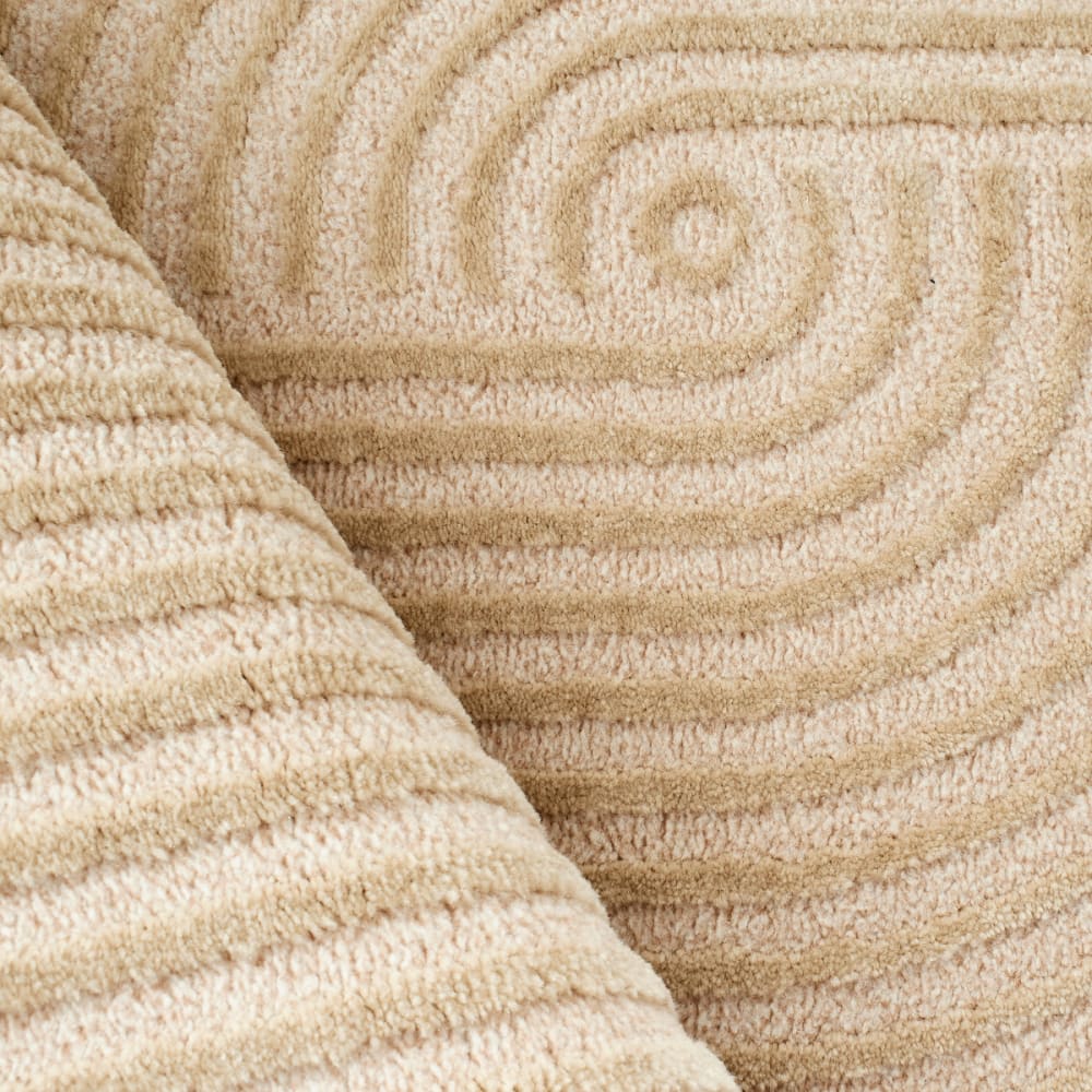 Tapis beige motif géométrique en relief - 120x160 — vue 4