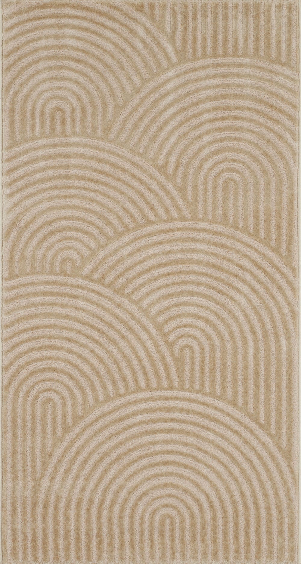 Tapis de couloir motif arc en relief beige - 80x150
