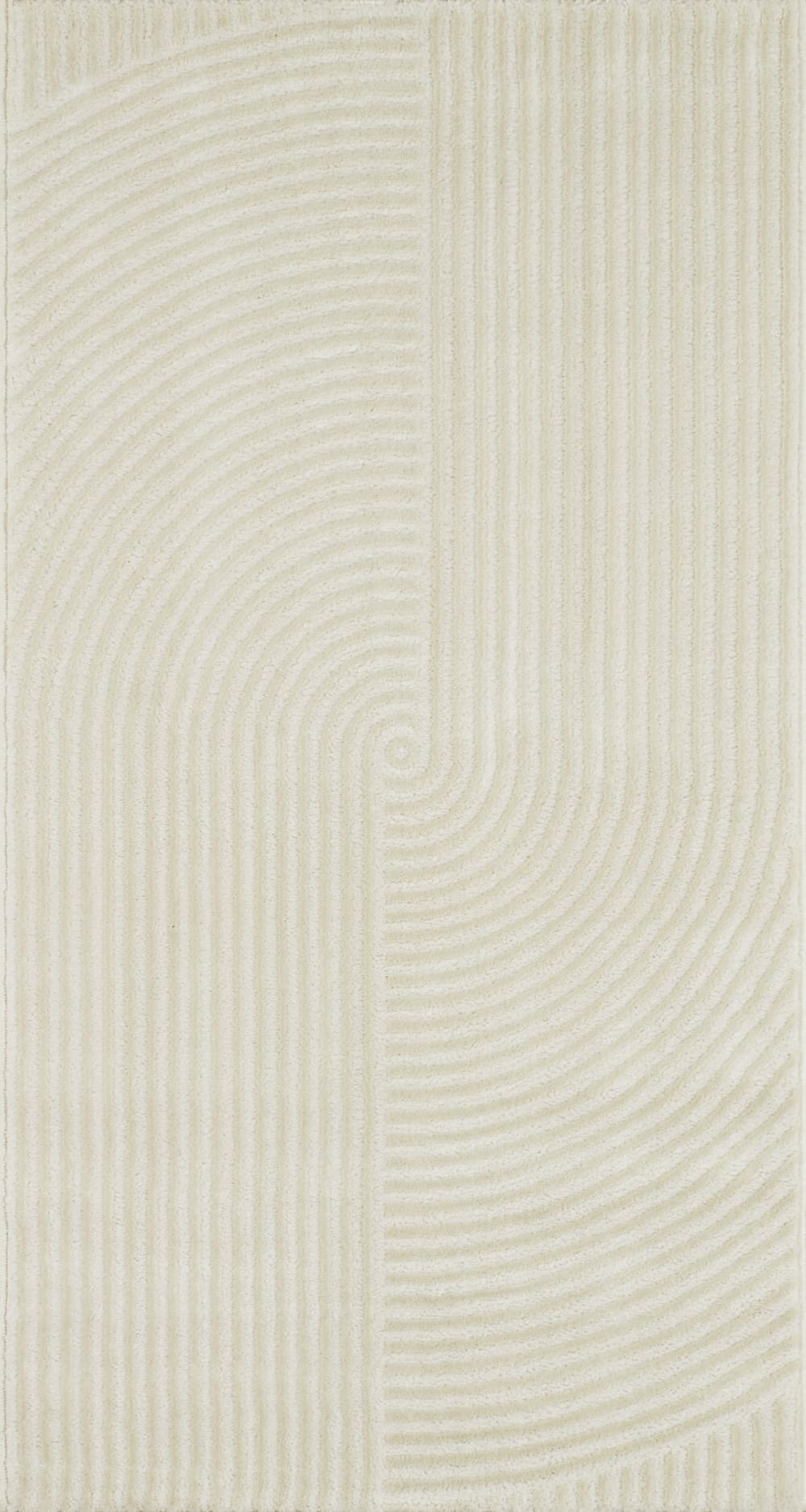 Tapis motif  en relief crème - 80x150