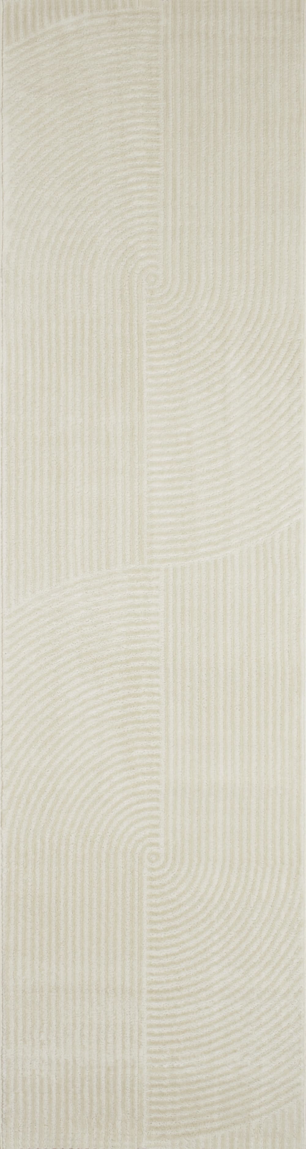 Tapis crème motif  en relief - 80x300