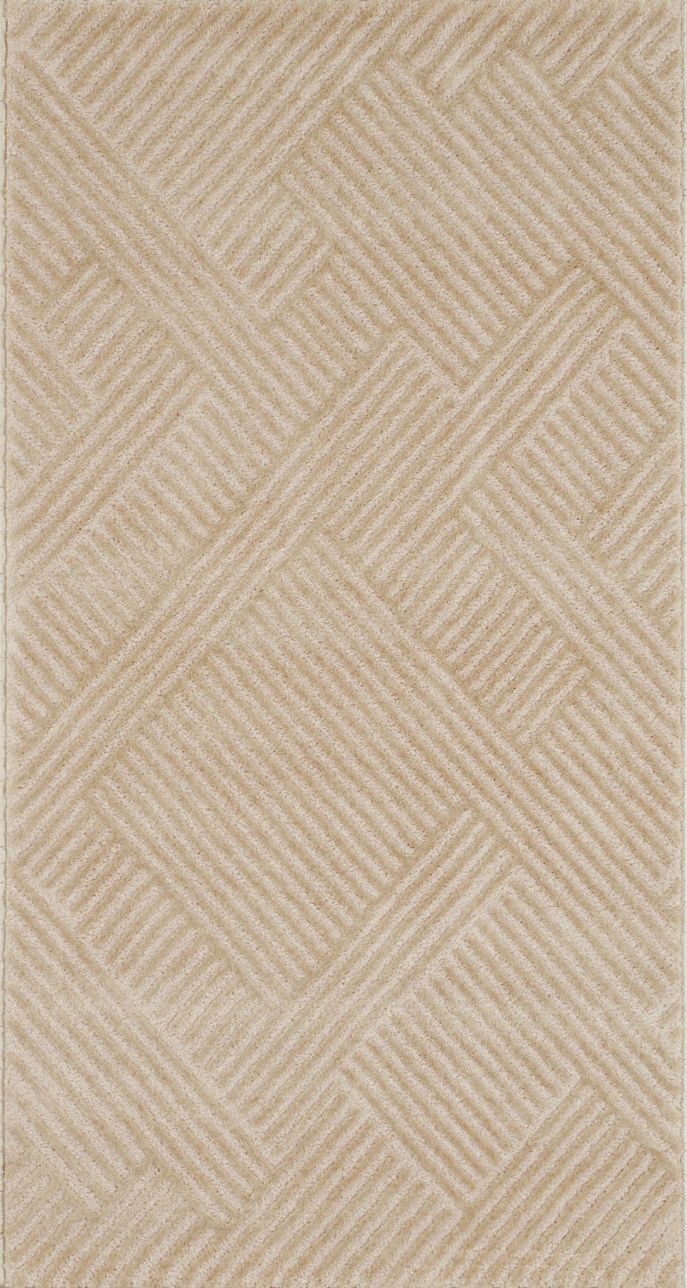Tapis motif géométrique beige - 80x150