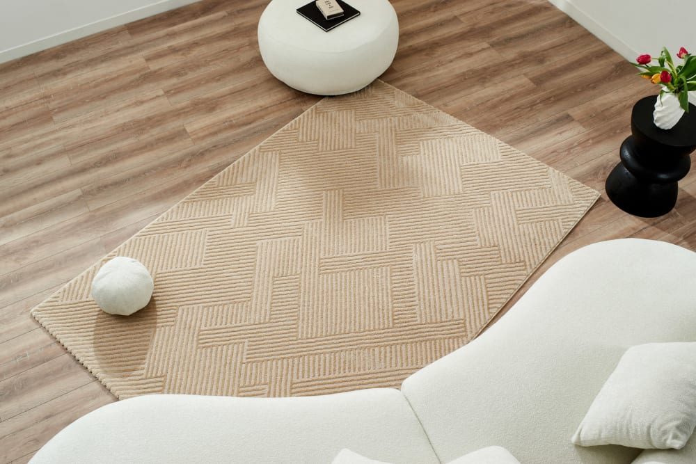 Tapis motif géométrique beige- 200x290 — vue 3
