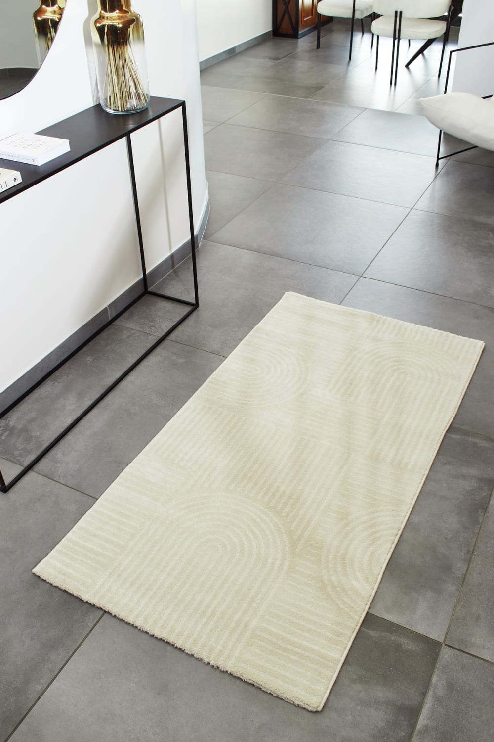 Tapis crème motif arc relief - 80x150 — vue 3