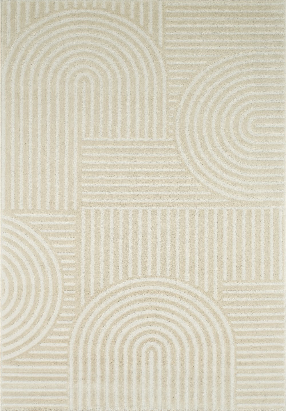 Tapis motif arc relief crème - 120x160