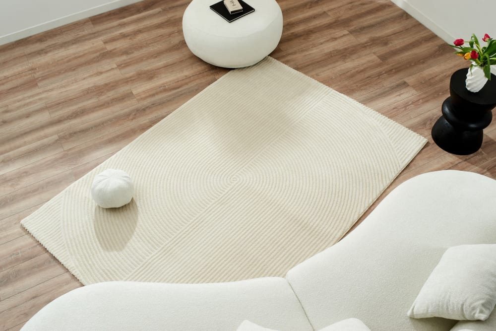 Tapis motif en relief crème - 200x290 — vue 3