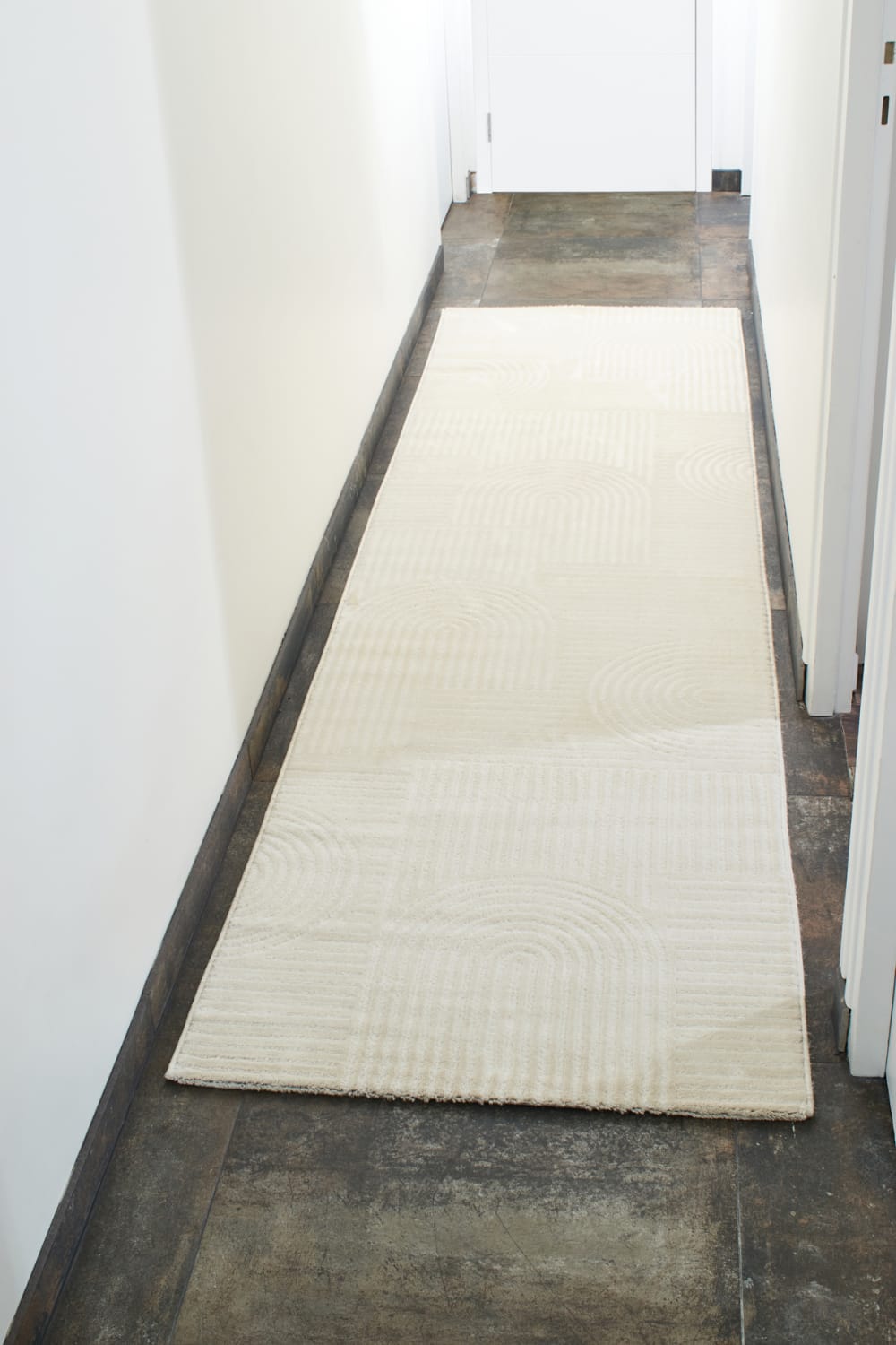 Tapis crème motif arc relief- 80x300 — vue 3