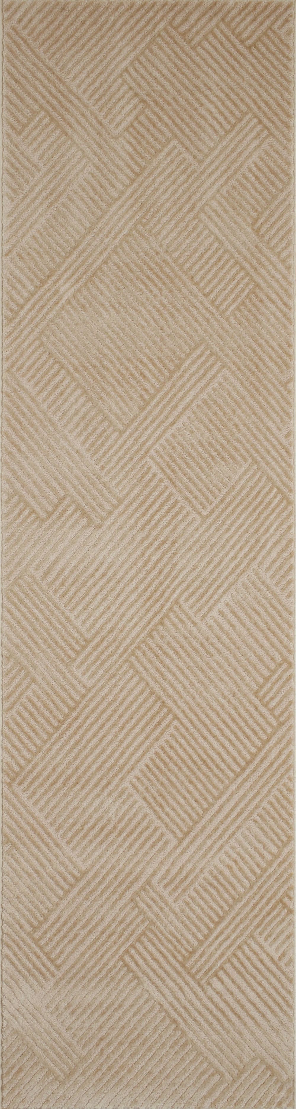 Alfombra geométrica beige - 80x300
