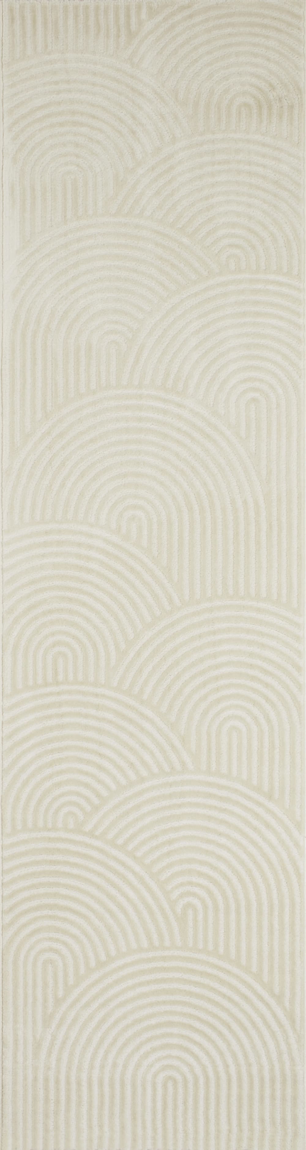 Arco de alfombra en relieve crema - 80x300