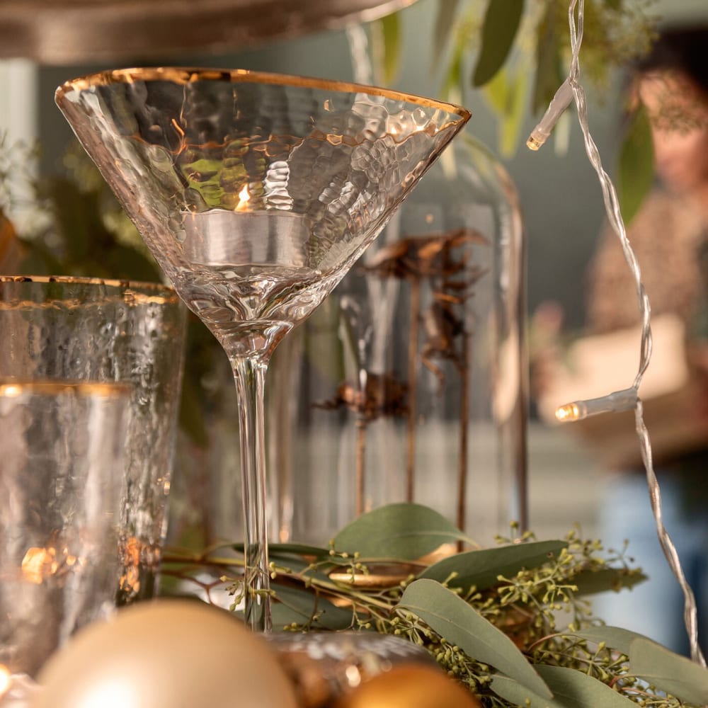 Lot de 4 - verre à cocktail en verre bord doré - Maisons du Monde