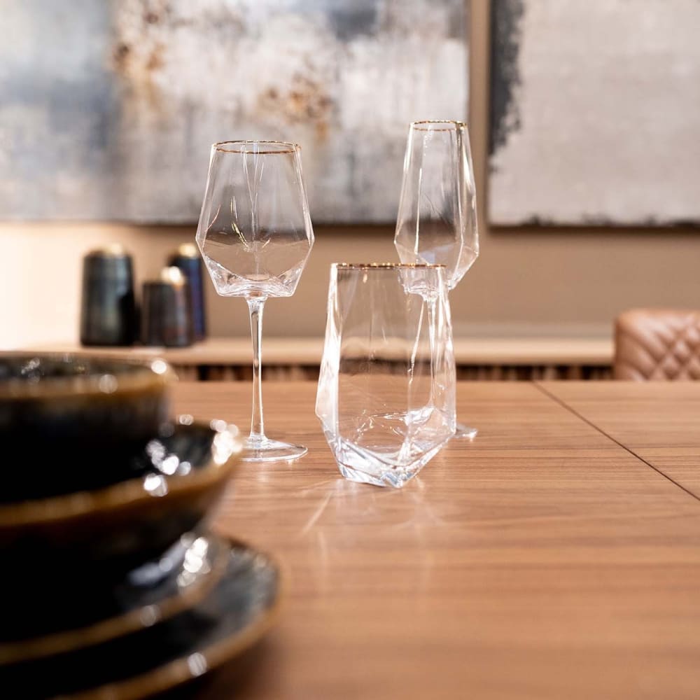 Lot de 4 - flûte à champagne en verre bord doré - Maisons du Monde
