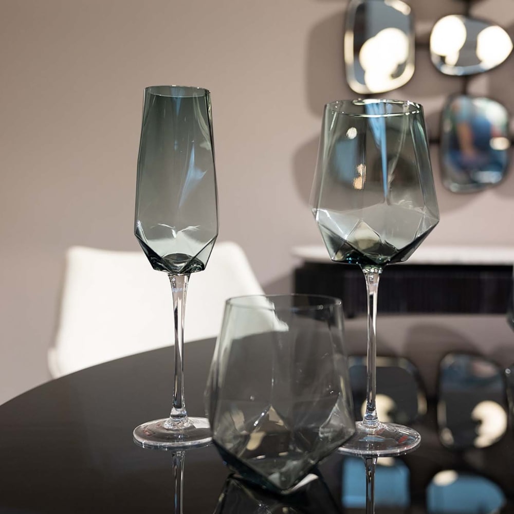 Lot de 4 - flûte à champagne en verre fumé - Maisons du Monde