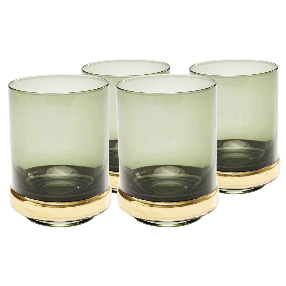 KARE DESIGN La gamme de verres Innocent apporte une touche élégante à votre art de la table avec leur verre fumé vert et leur bande dorée. Contenance