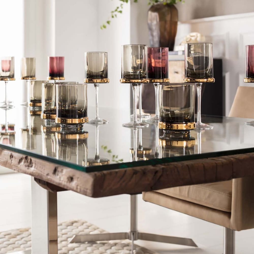 Lot de 4 - verre à eau en verre fumé vert - Maisons du Monde