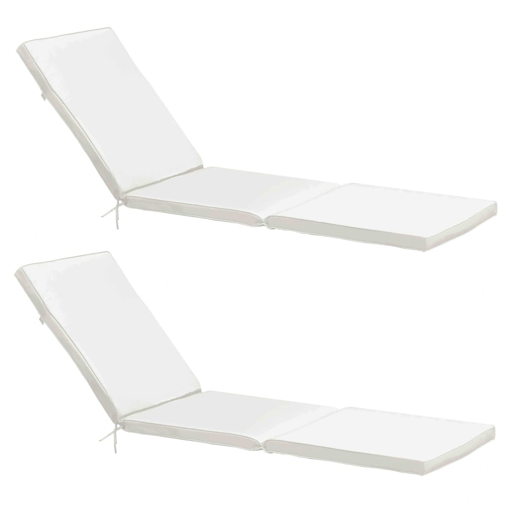 Lote de 2 cojines de poliéster para tumbona crema 186 x 53 x 5cm