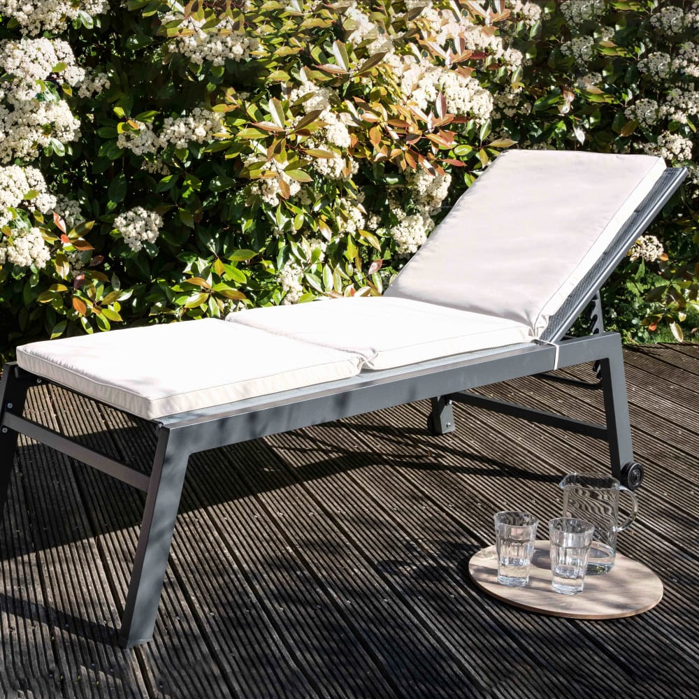 Lote de 2 cojines de poliéster para tumbona crema 186 x 53 x 5cm - Maisons du Monde