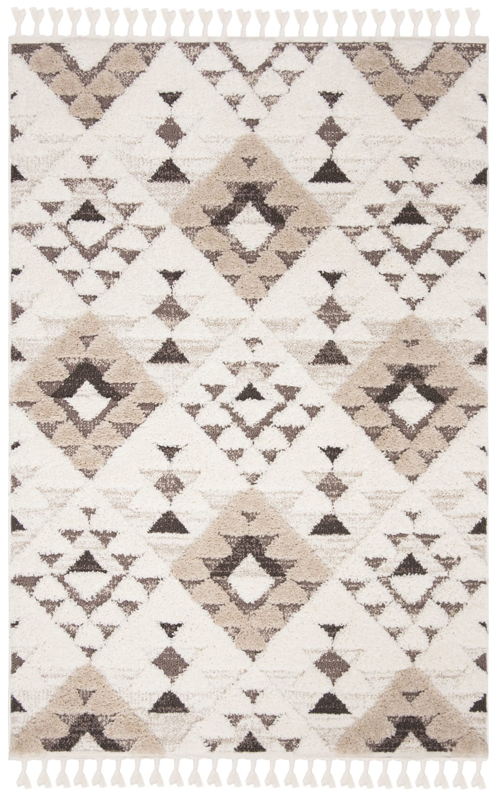 Tapis en polypropylène blanc/brun, 201 x 279 cm