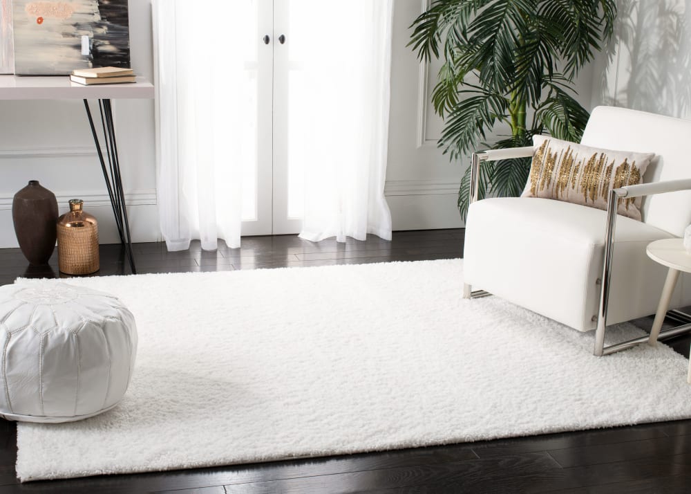 Tapis shag en polypropylène blanc, 183 x 274 cm — vue 3