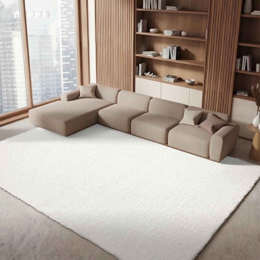 Tapis shag en polypropylène blanc, 183 x 274 cm — vue 4