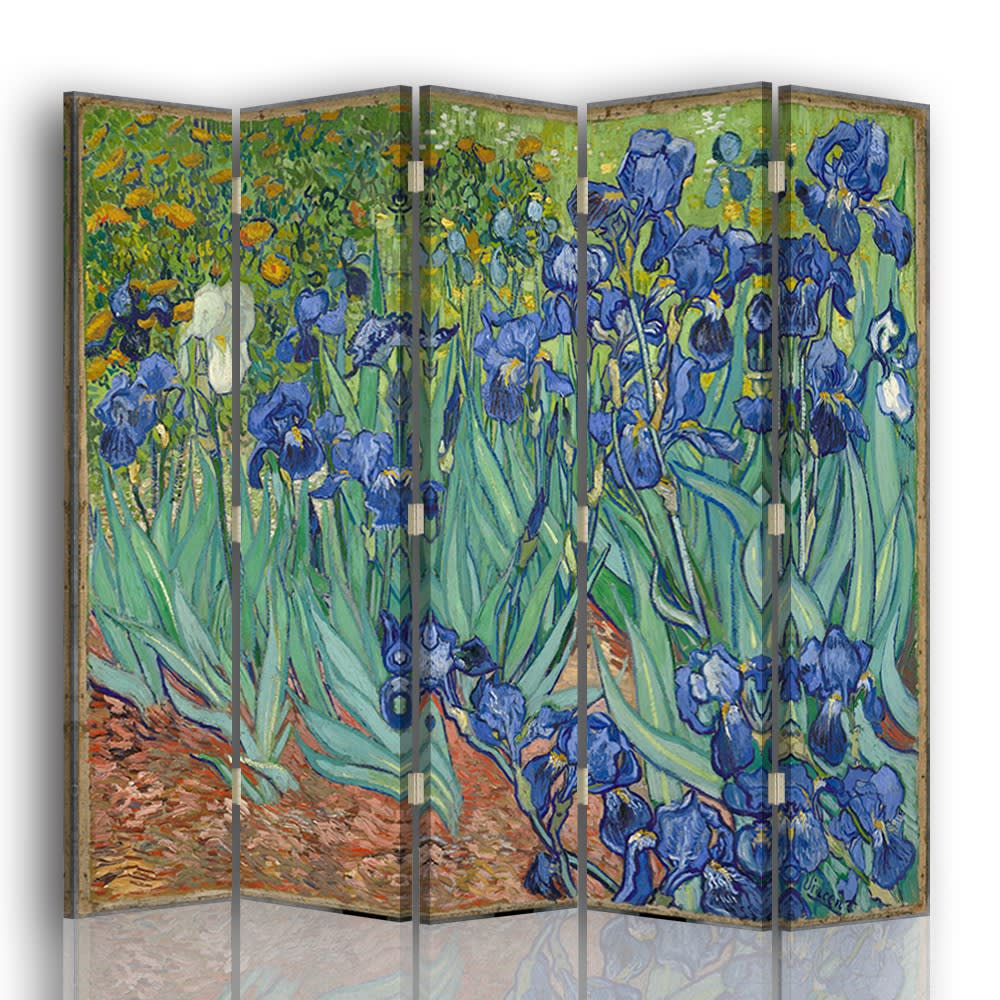 Paravento - Separè Iris - Vincent Van Gogh cm. 180x170 (5 pannelli) - Blu - PES - Poliestere