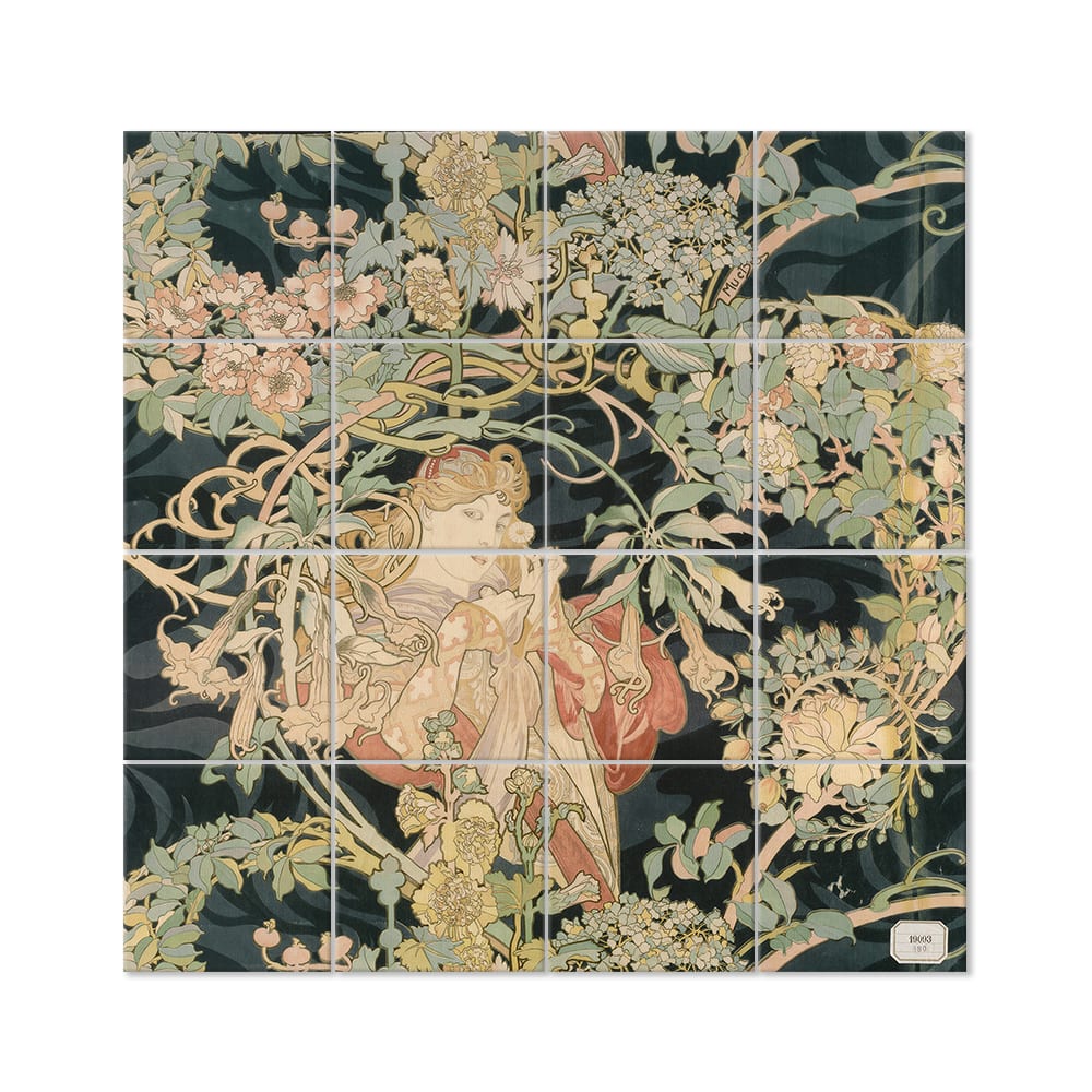 Tableau Femme à La Marguerite - Alphonse Mucha 200x200cm