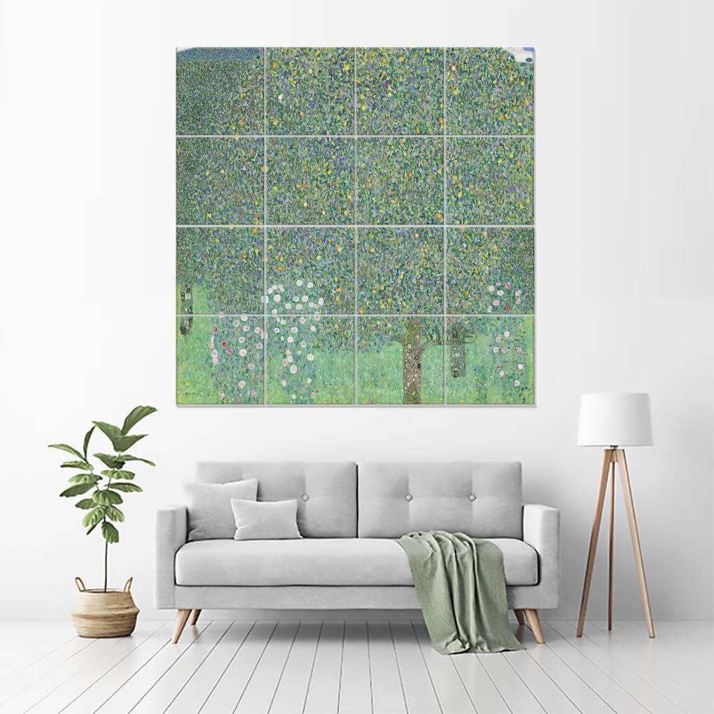 Tableau Rosiers Sous Les Arbres - Gustav Klimt 200x200cm - Maisons du Monde