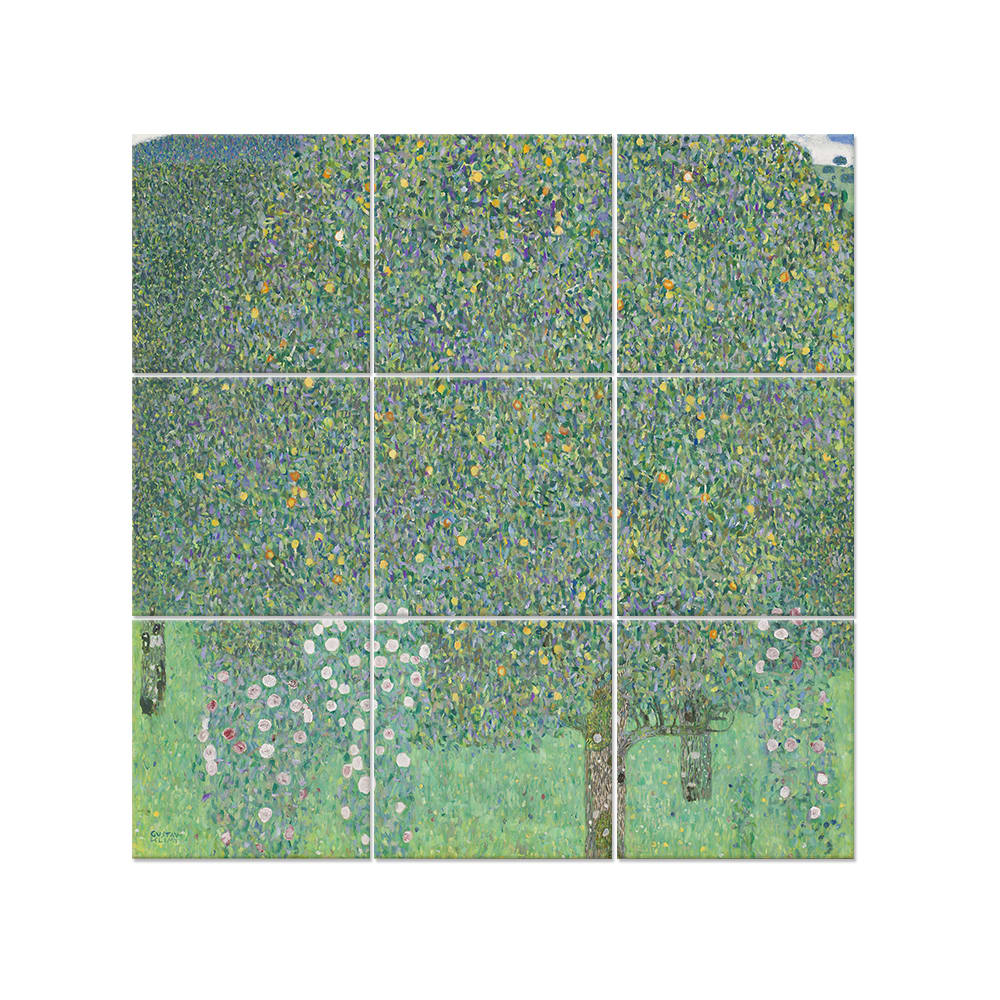 Quadro XXL Rose Sotto Gli Alberi - Gustav Klimt cm. 150x150 (9 x) - Multicolore - LEGNO