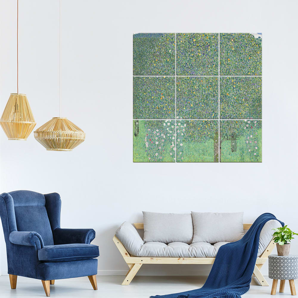 Quadro XXL Rose Sotto Gli Alberi - Gustav Klimt cm. 150x150 (9 x)