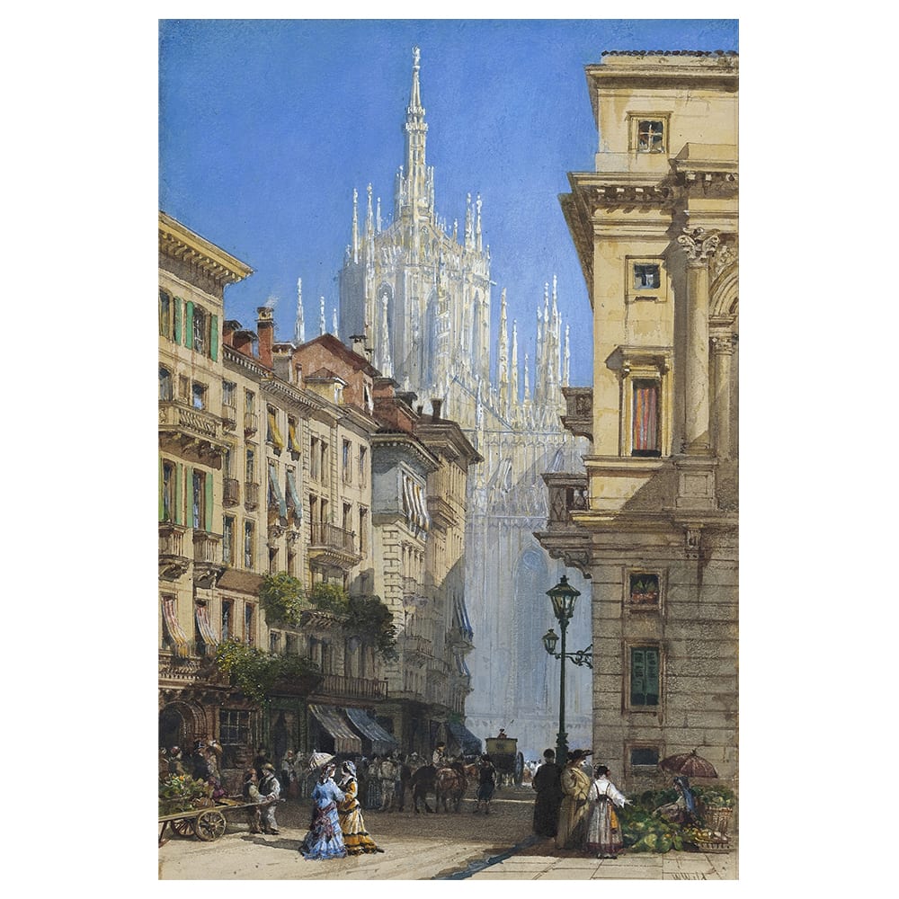 Tableau Le Duomo de Milan depuis une Rue Secondaire William Wyld 60x90