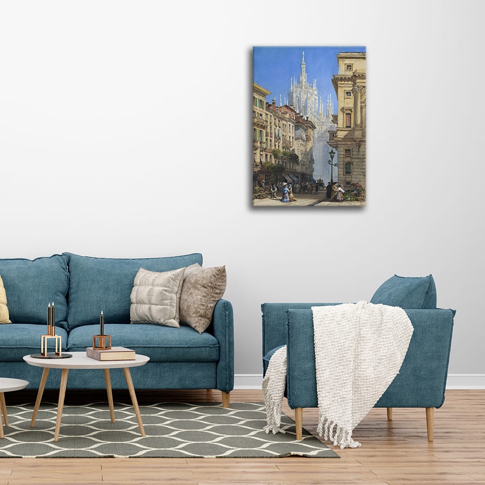 Tableau Le Duomo de Milan depuis une Rue Secondaire William Wyld 60x90 - Maisons du Monde