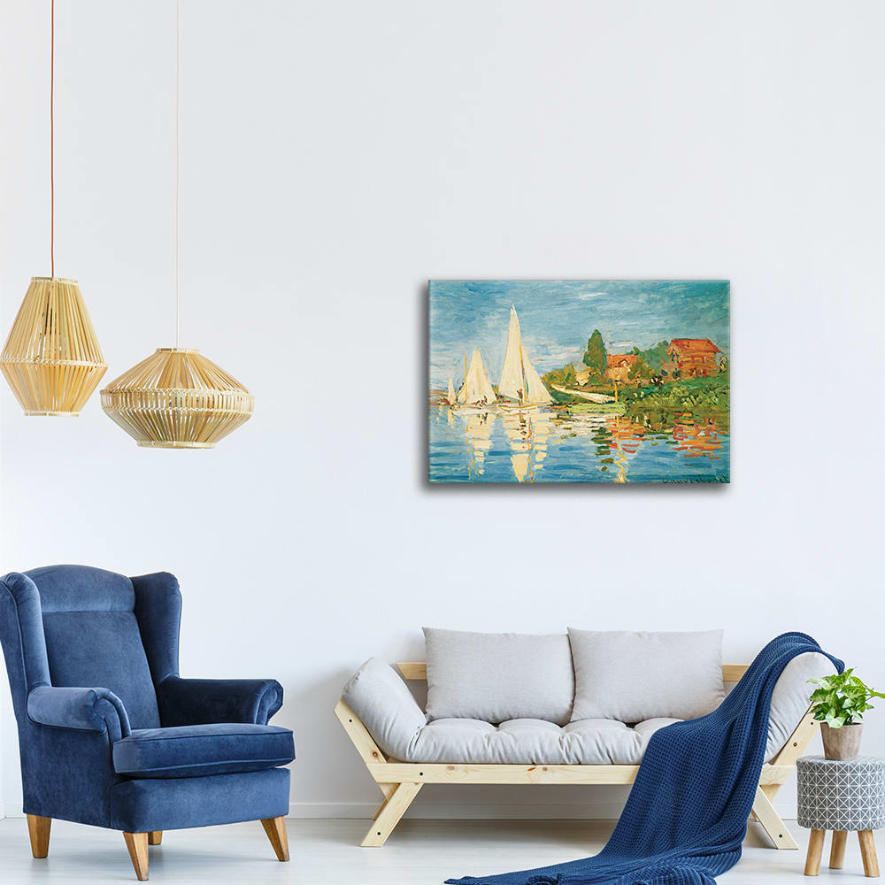 Cuadro lienzo - de Regata en Argenteuil - Claude Monet - cm. 60x80 - Maisons du Monde