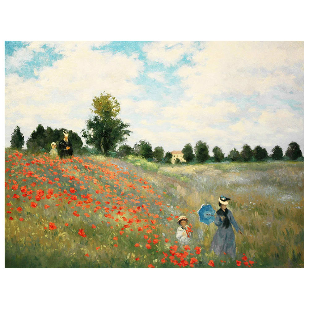 Stampa su tela - Campo Di Papaveri - Claude Monet cm. 40x50 - Multicolore - PES - Poliestere
