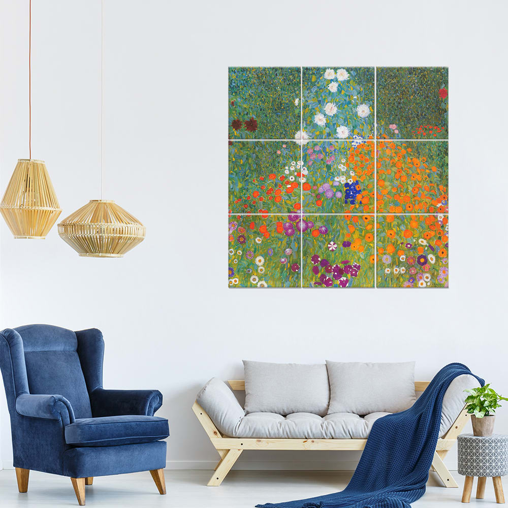 Panel Decorativo Jardín De Flores - Gustav Klimt cm. 150x150 (9x) - Maisons du Monde