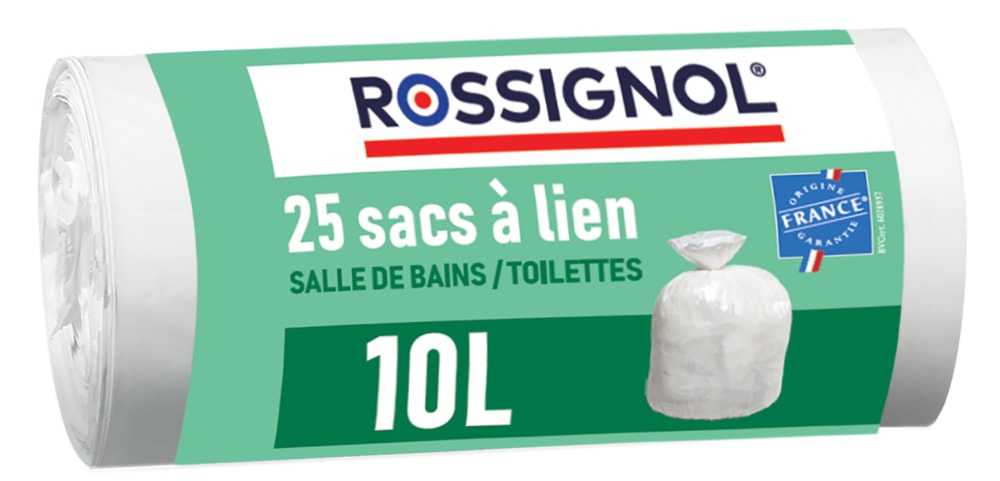 Rossignol Lot de 25 sacs-poubelle 10l style classique chic Blanc Pes - Polyester
