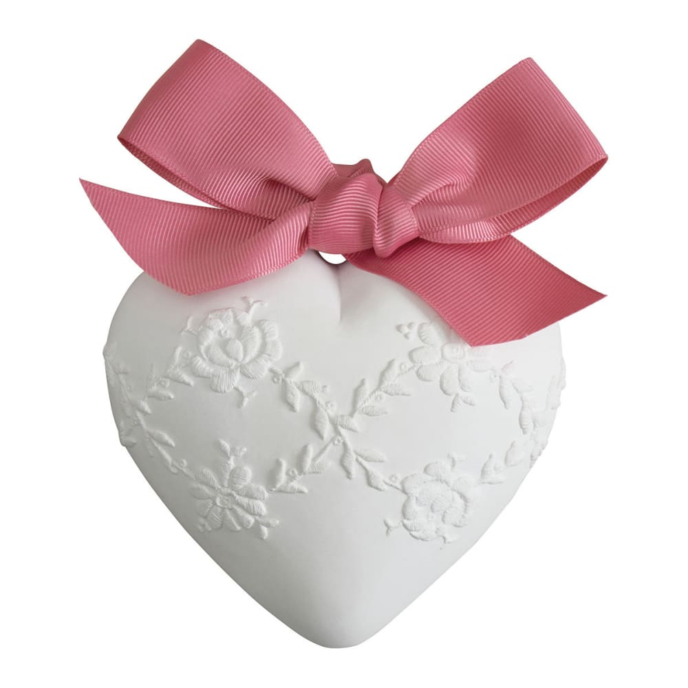 Mathilde M Grand cœur parfumé brodé - marquise Blanc Porcelaine