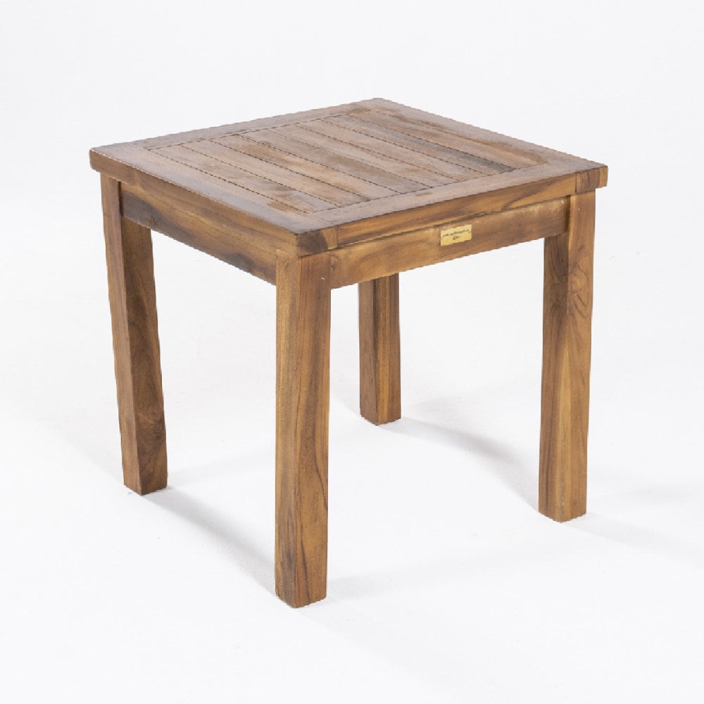 Mesa auxiliar para jardín cuadrada de teca grado a 50x50 cm