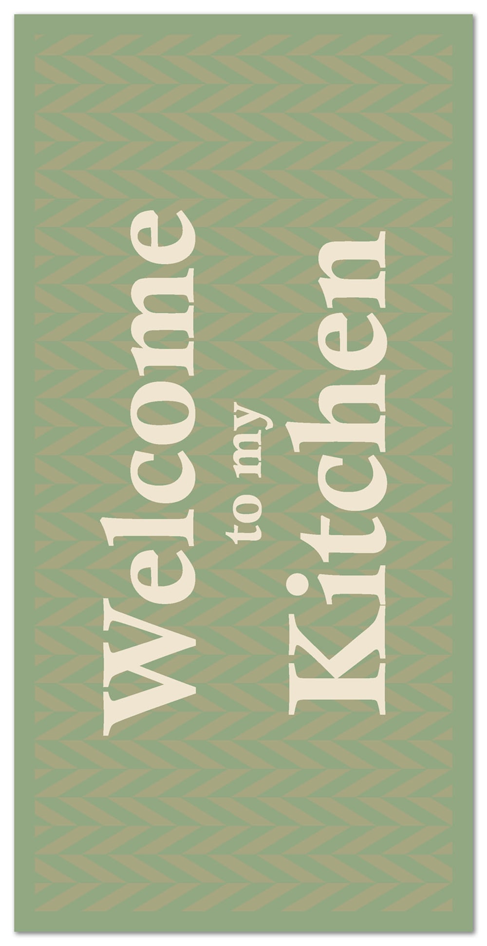Alfombra vinílica cocina bienvenido a mi cocina verde 300x200 cm