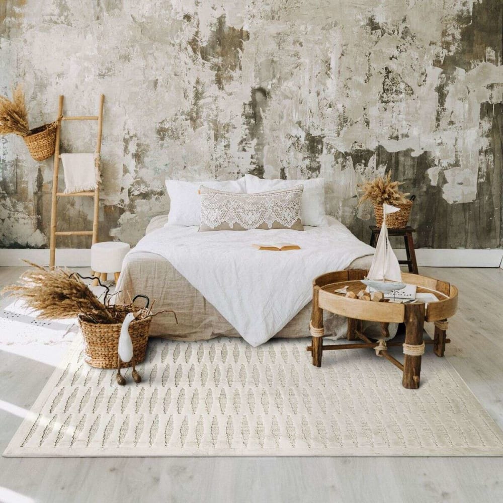 Tapis avec relief motif horizontal naturel 120x170 — vue 3