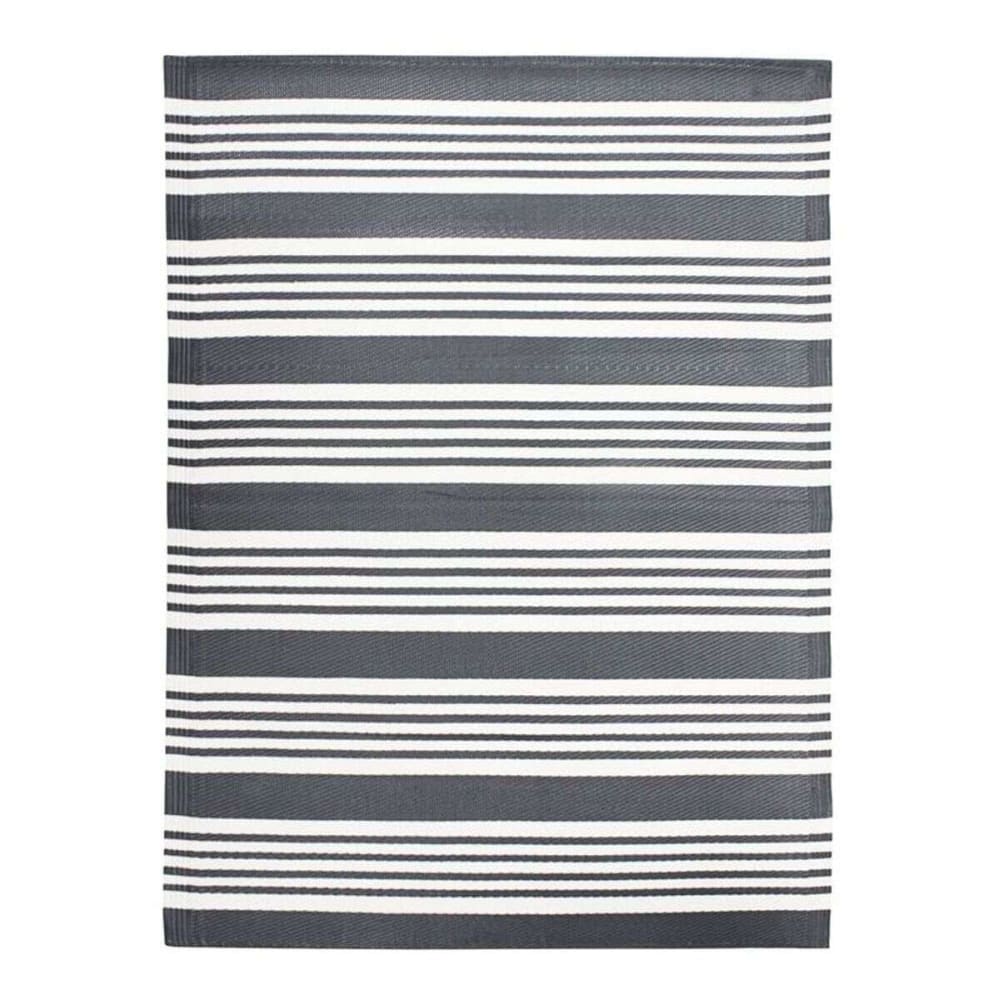 Tapis d'extérieur à rayures gris 180x240