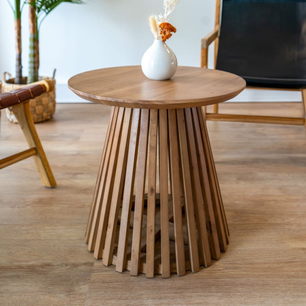 Mesa auxiliar redonda ÿ50 cm en madera de acacia - Maisons du Monde