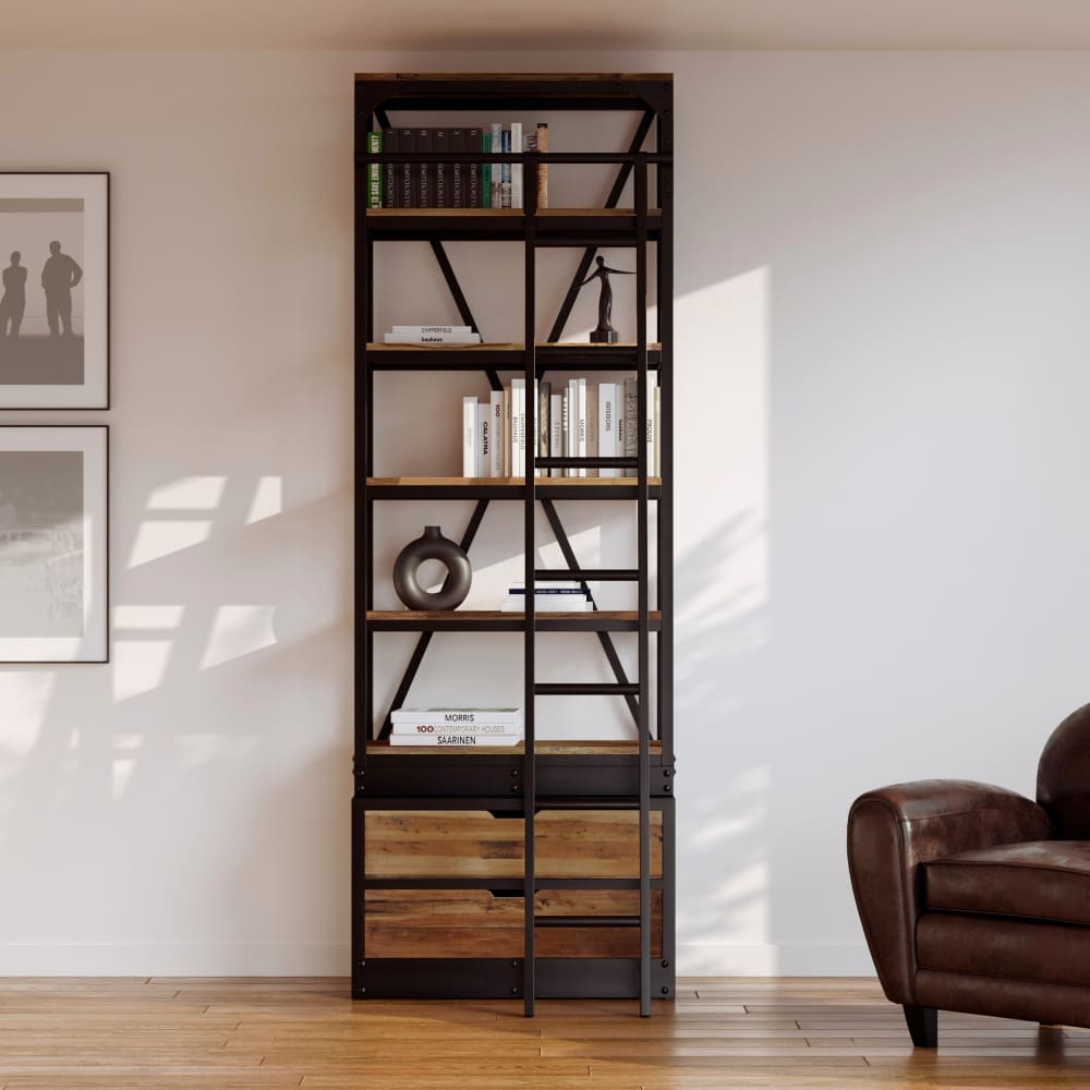 Petite bibliothèque 86 cm en bois et métal - Maisons du Monde