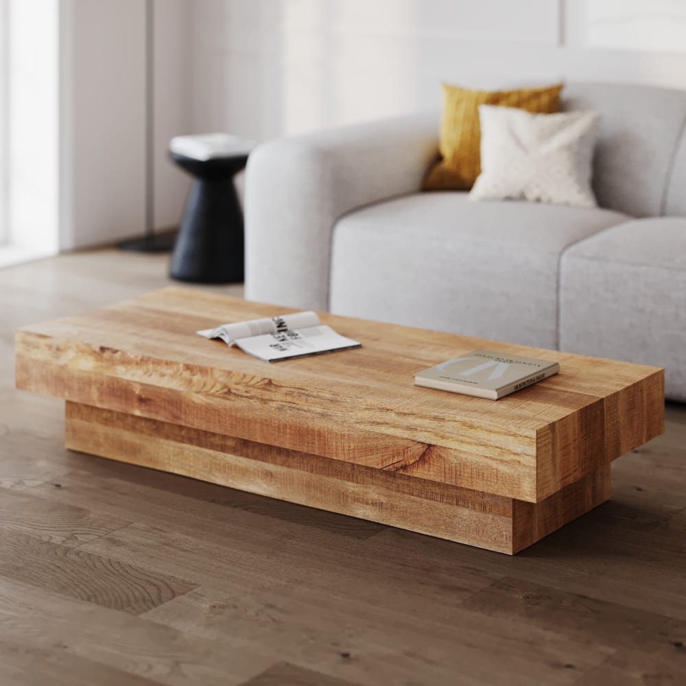Mesa de centro rectangular de madera de mango - Maisons du Monde