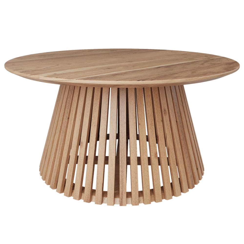 Mesa de centro redonda de madera de acacia ÿ80cm