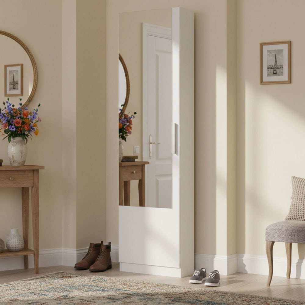 Dmora scarpiera 22x50x180h cm bianco 16 paia un'anta - Dmora