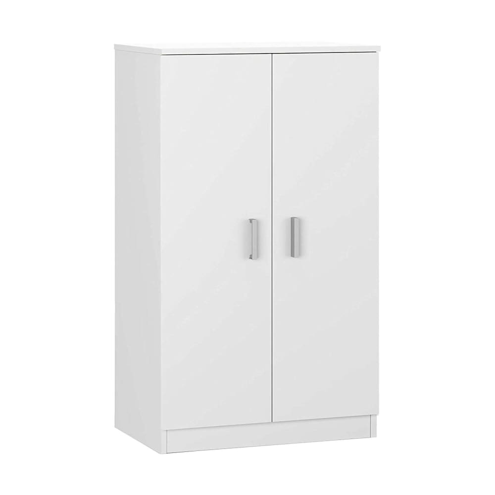 Armario multiusos 2 puertas efecto madera blanca 75x36h101 cm