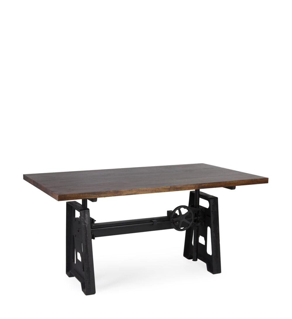 Mesa regulable 4/6 personas madera y hierro bicolor anch. 160 cm