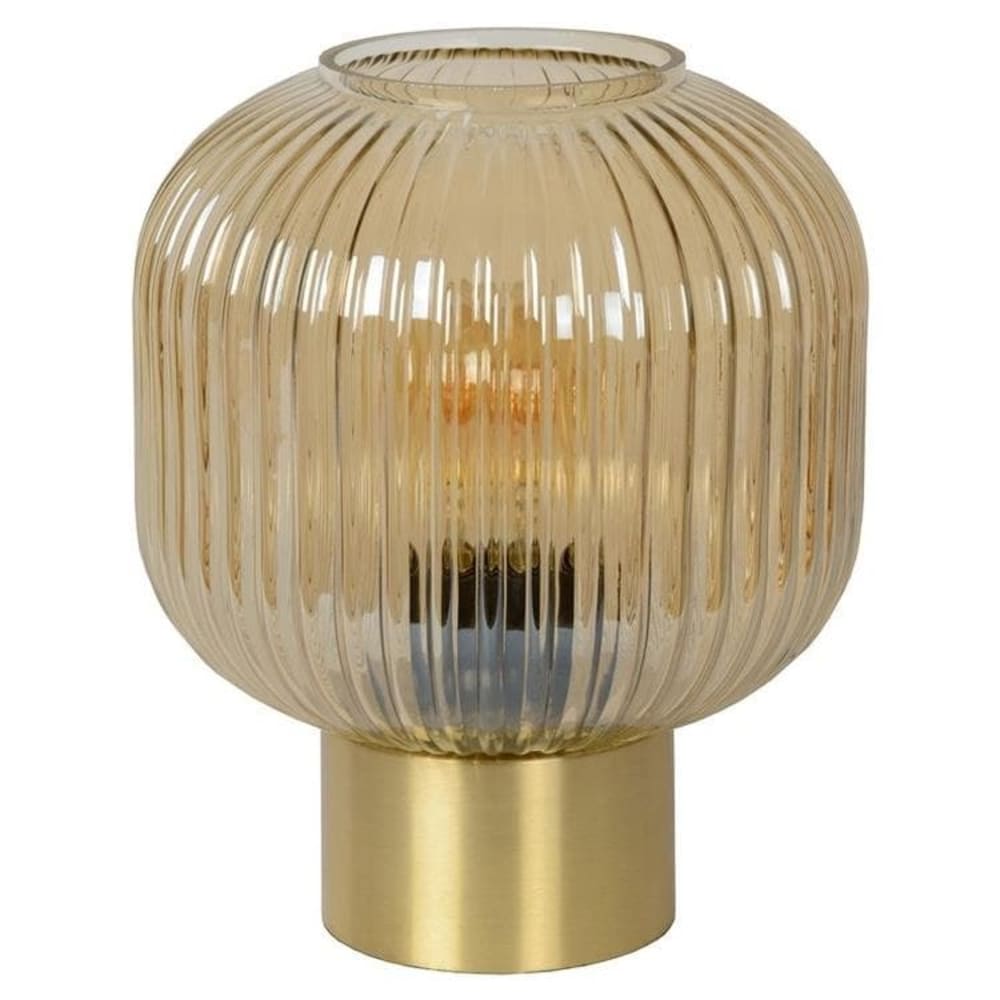 Lucide Tischlampe aus Glas 1xE27, amber style vintage orange Glas