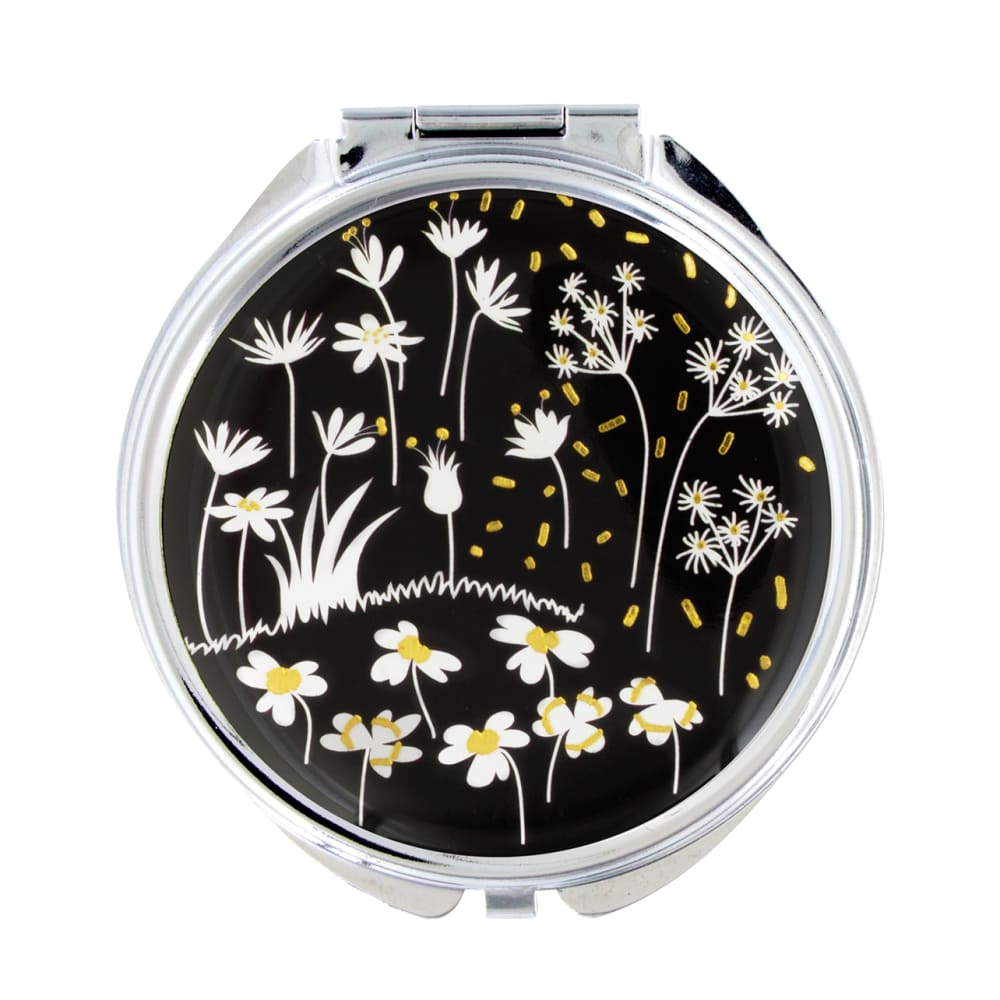 Miroir de poche  noir/blanc acier inoxydable 6 x 6 x 0 cm - Maisons du Monde